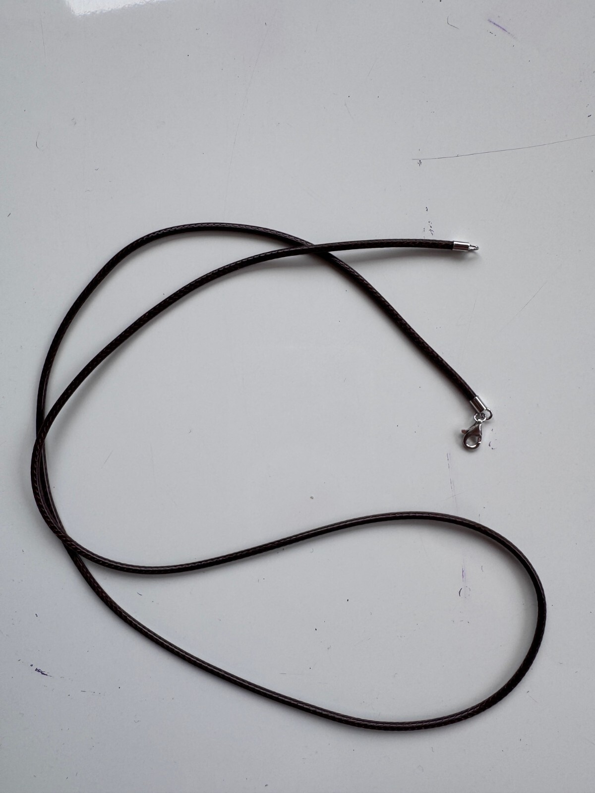 2mm Brown Leather Cord Necklace Sterling Silver with Lobster Clasp 14-32″ Chain