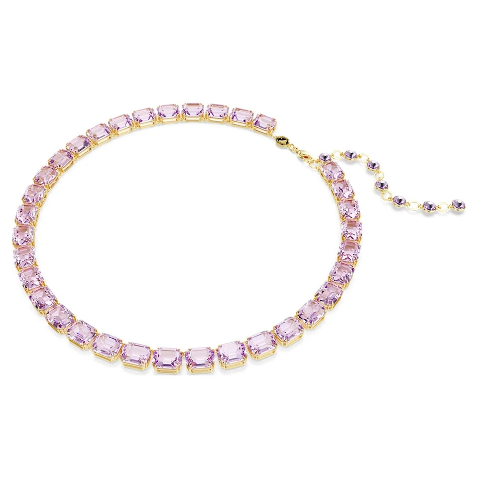 Swarovski Millenia Necklace, Octagon Cut, Purple, Gold-Tone Plated