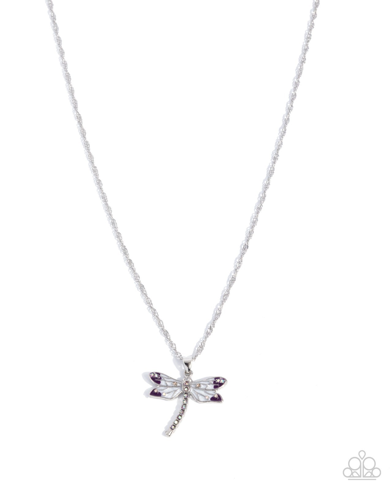 Paparazzi Dragonfly Debut – Purple – Rhinestones – Paint – Silver Dragonfly – Ne