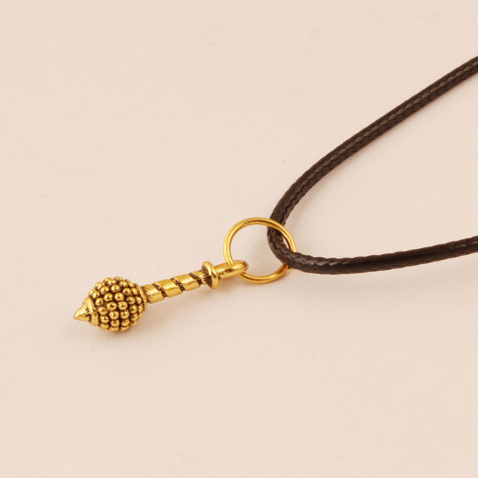 Hanuman Gada Pendant Necklace for Men & Women – Gold Tone Bajrangbali Gada