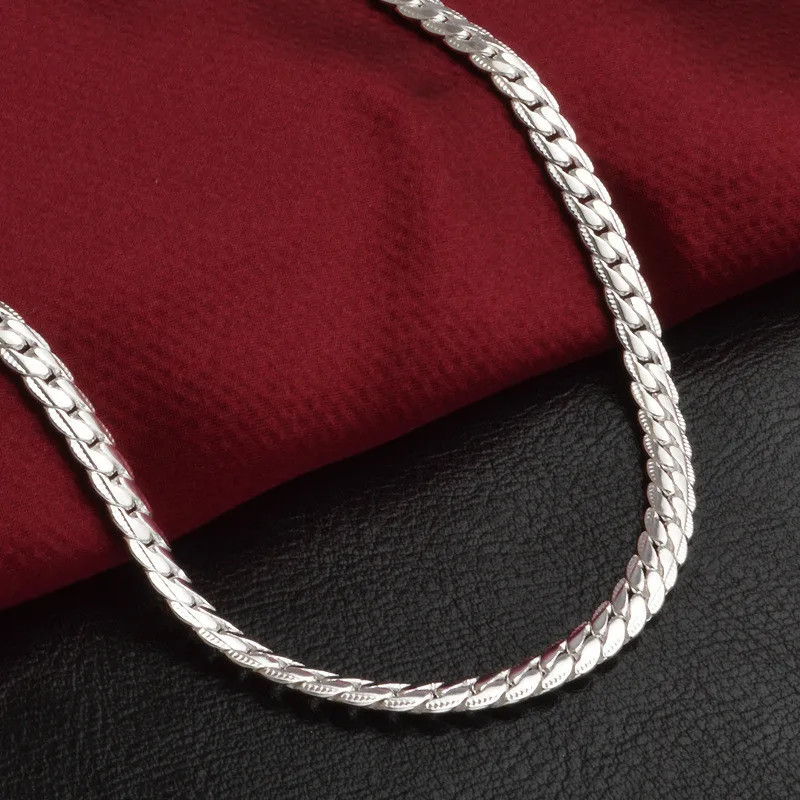 20-60cm 925 Sterling Silver Luxury Brand Design Noble Chain Necklace