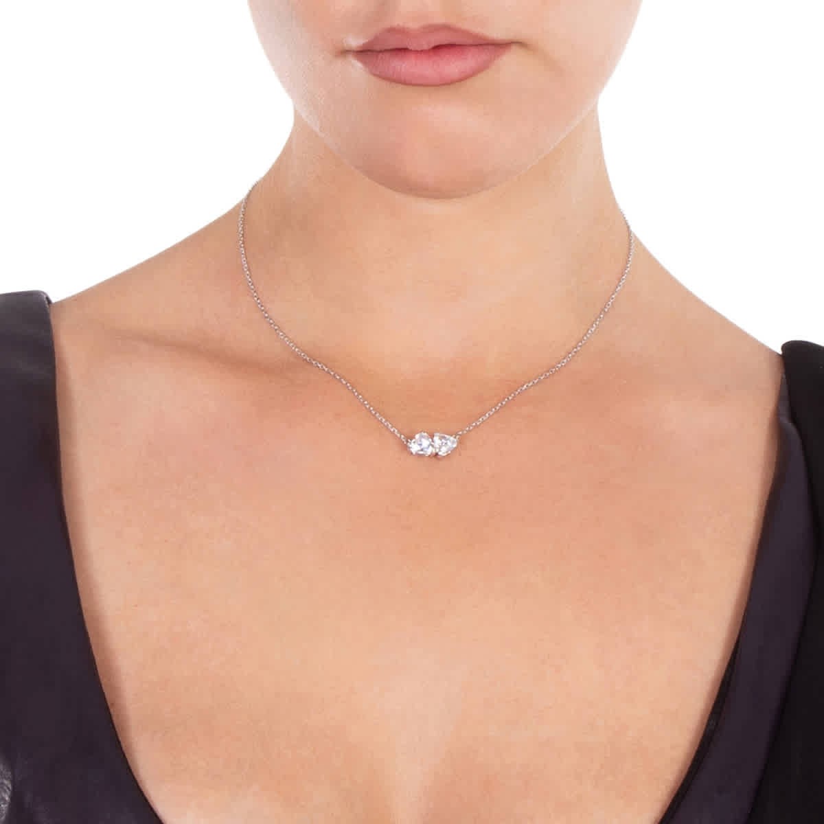 Swarovski Attract Soul Rhodium Plated Heart Necklace