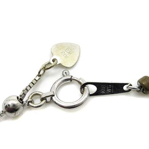 K18WG black diamond 50.00ct necklace 41cm-45.5cm with adjuster 11.0g men’s
