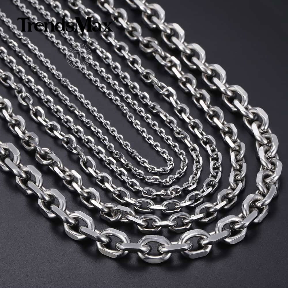 USA Stock 2/3/4mm 18-28″ Stainless Steel Mens Silver Rolo Cable Chain Necklace