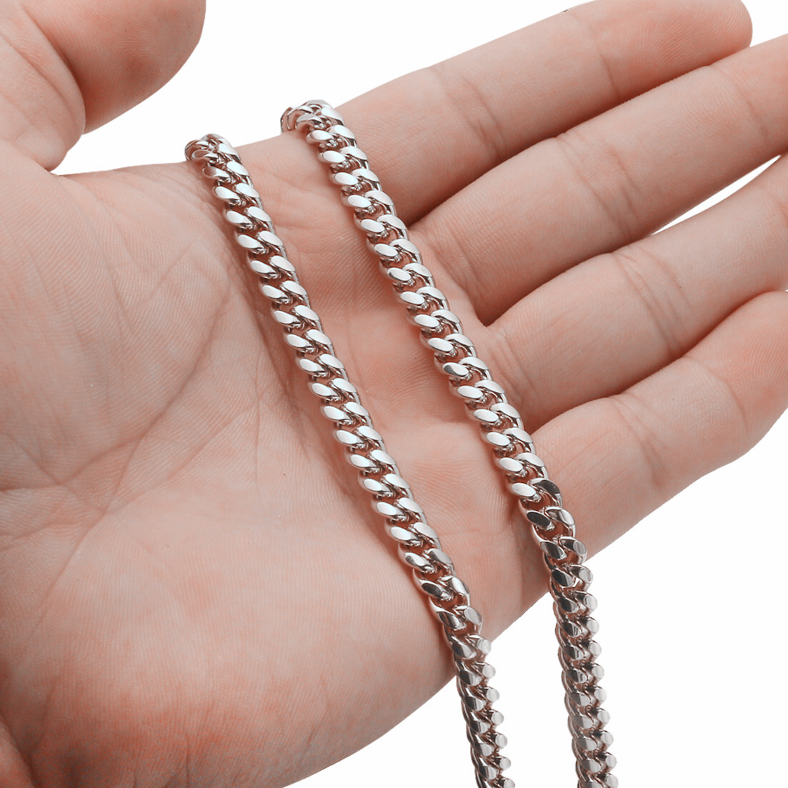 Men Women’s Stainless Steel Miami Cuban Link Chain Necklace 6/8/10/12/14/16/18mm