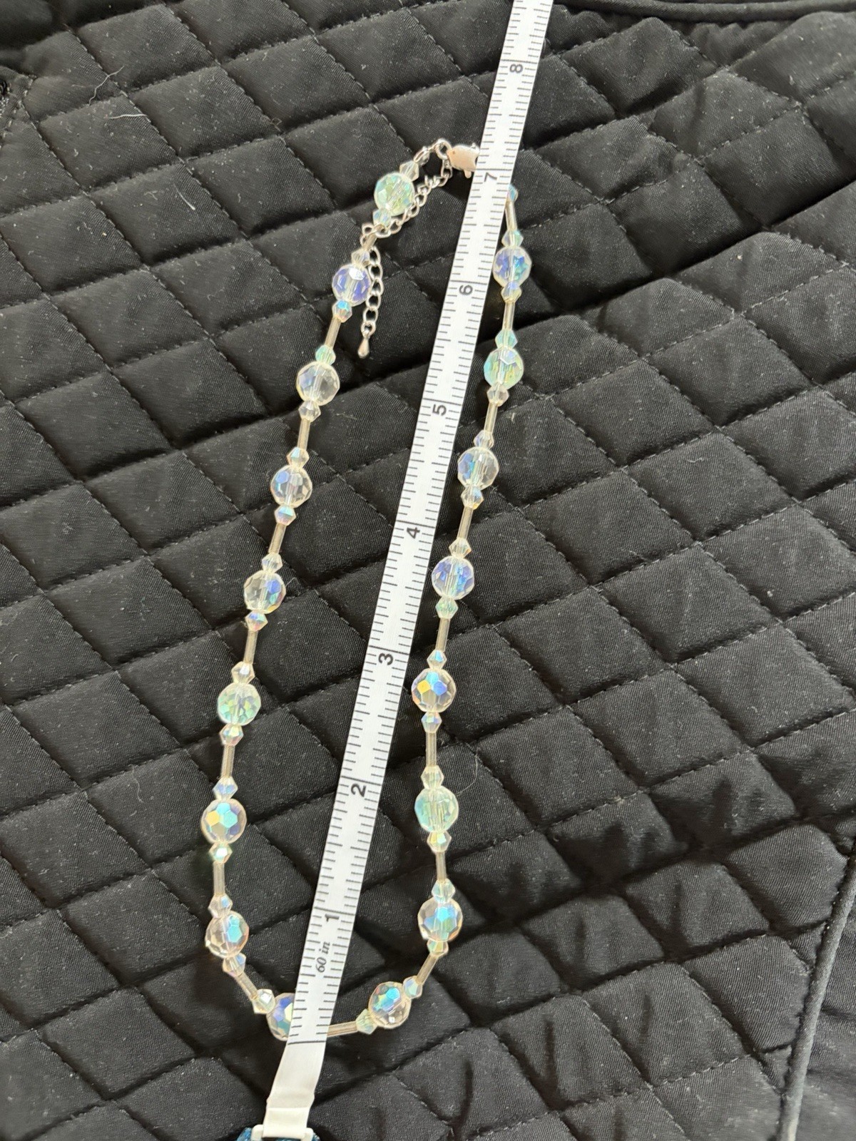 Crystal Beaded Necklace Round Lobster Clasp 18in Fashion Undated