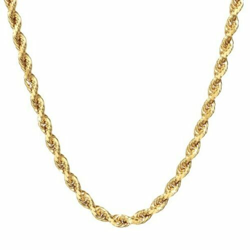 X2 – Gold 18K over 316L Stainless Steel 6mm Thick Rope Chain Necklace 24 inch