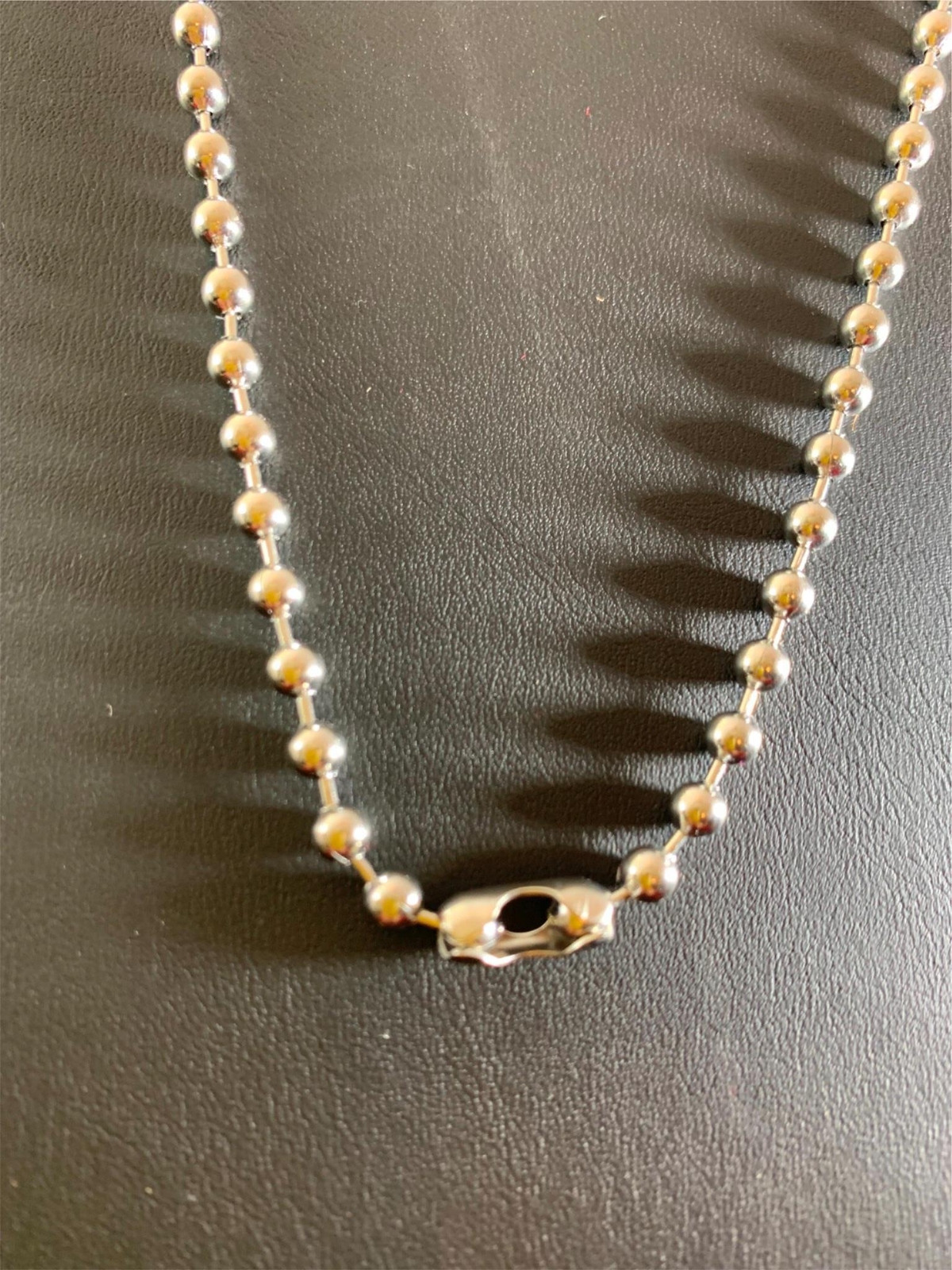 16-42 INCH 4.mm STAINLESS STEEL SILVER BALL CHAIN WITH A MILITARY CLASP