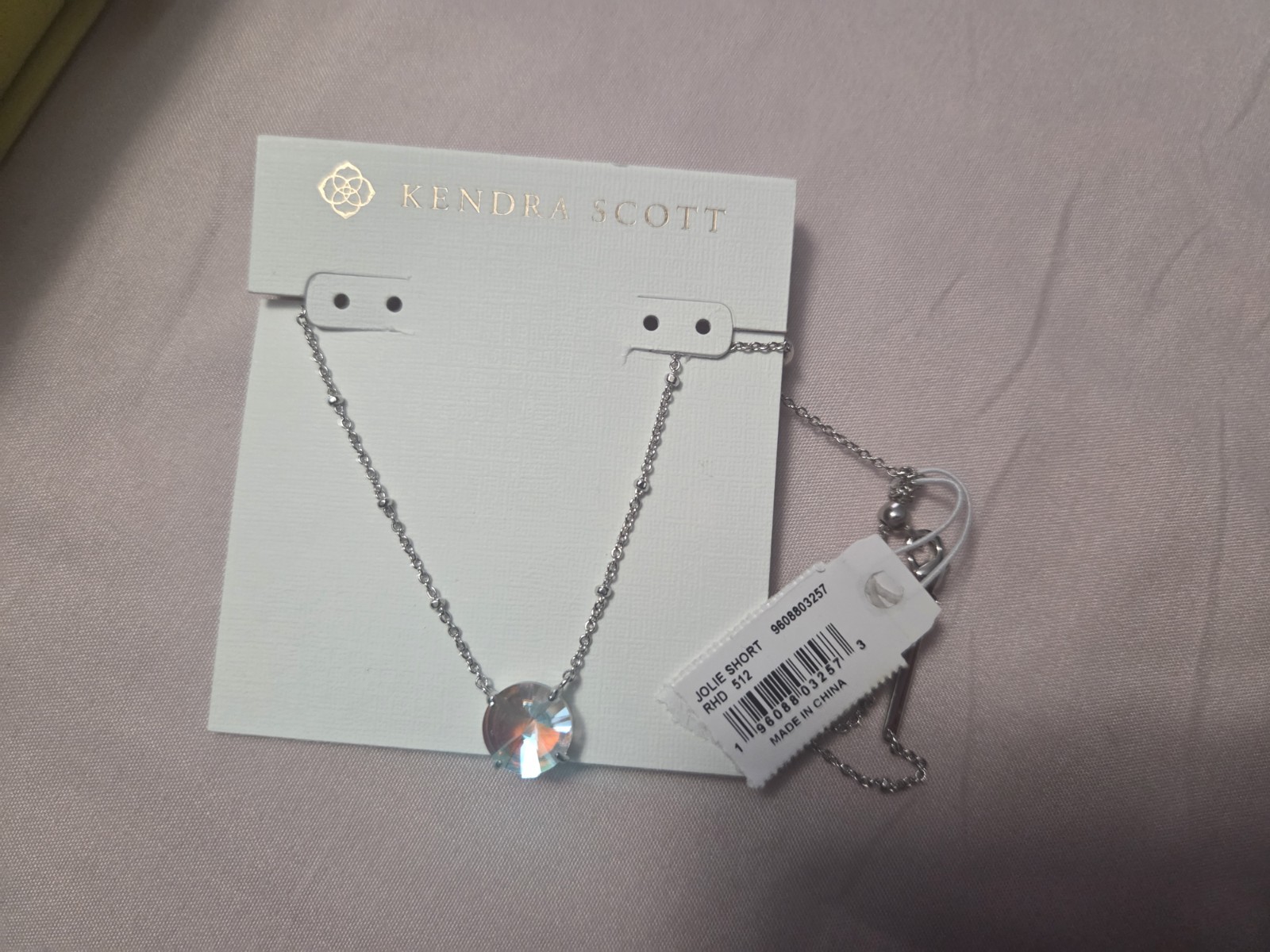 Kendra Scott Necklace Jolie Short Pendent Silver Tone