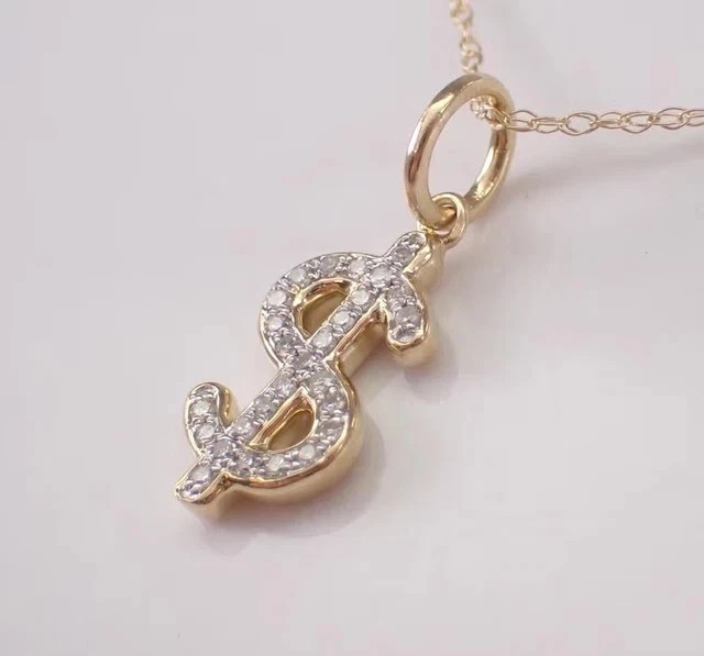 2Ct Round Cut Simulated Diamond Women’s Dollor Pendant In 14K Yellow Gold Plated