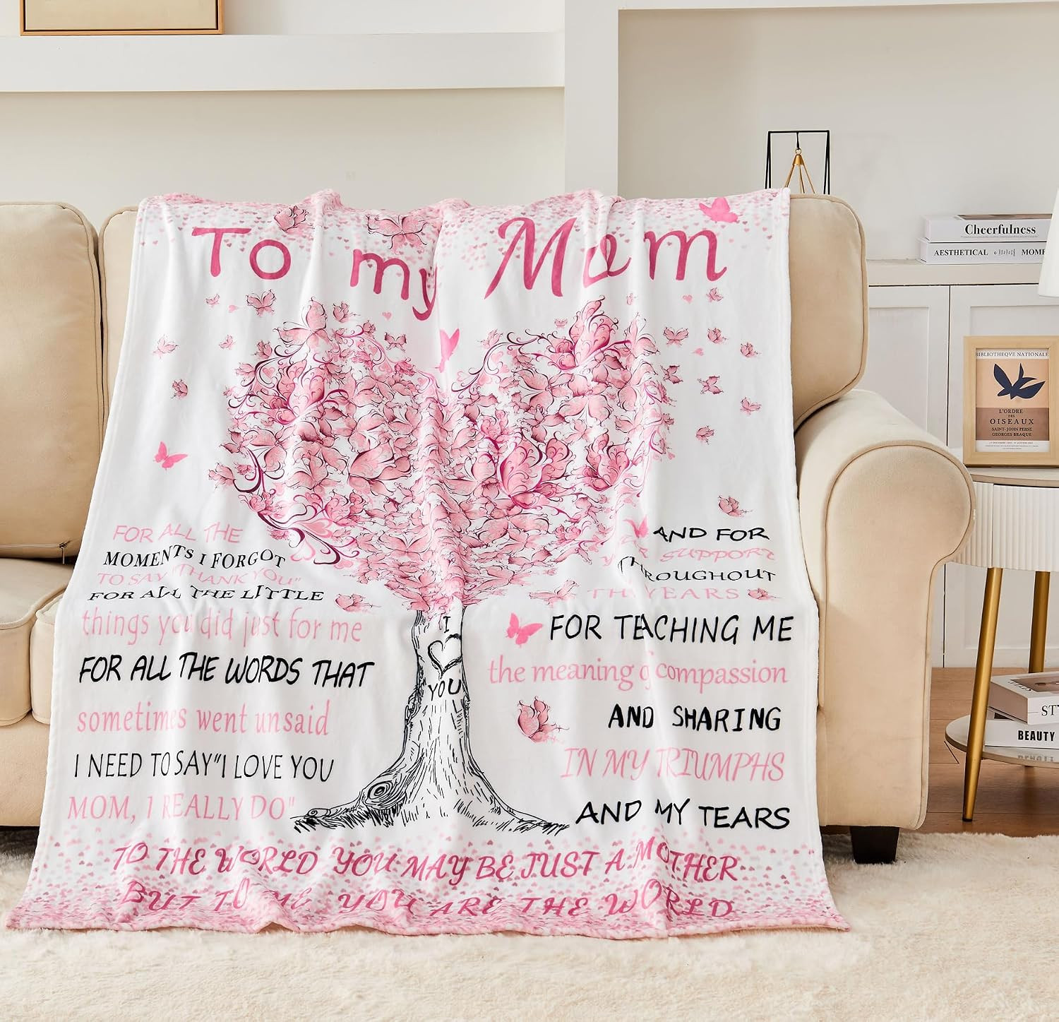 Mothers Day Blanket Gifts for Mom, Mom Birthday Gifts from Daughter Son, Mothers