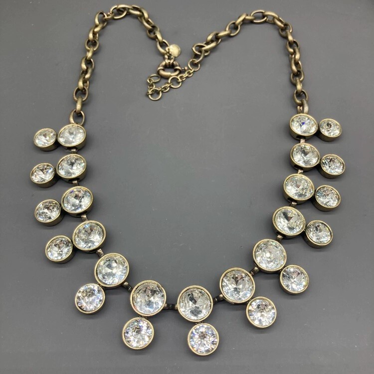 J. Crew Crystal Brulee Double Layer Collar Statement Necklace NEW DUTY INCL.