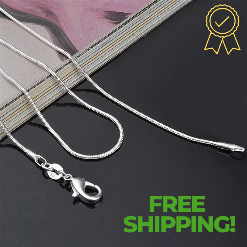 Chain Silver Necklace Rope Premium Italian 40-70CM Unisex Women Stainless Steel