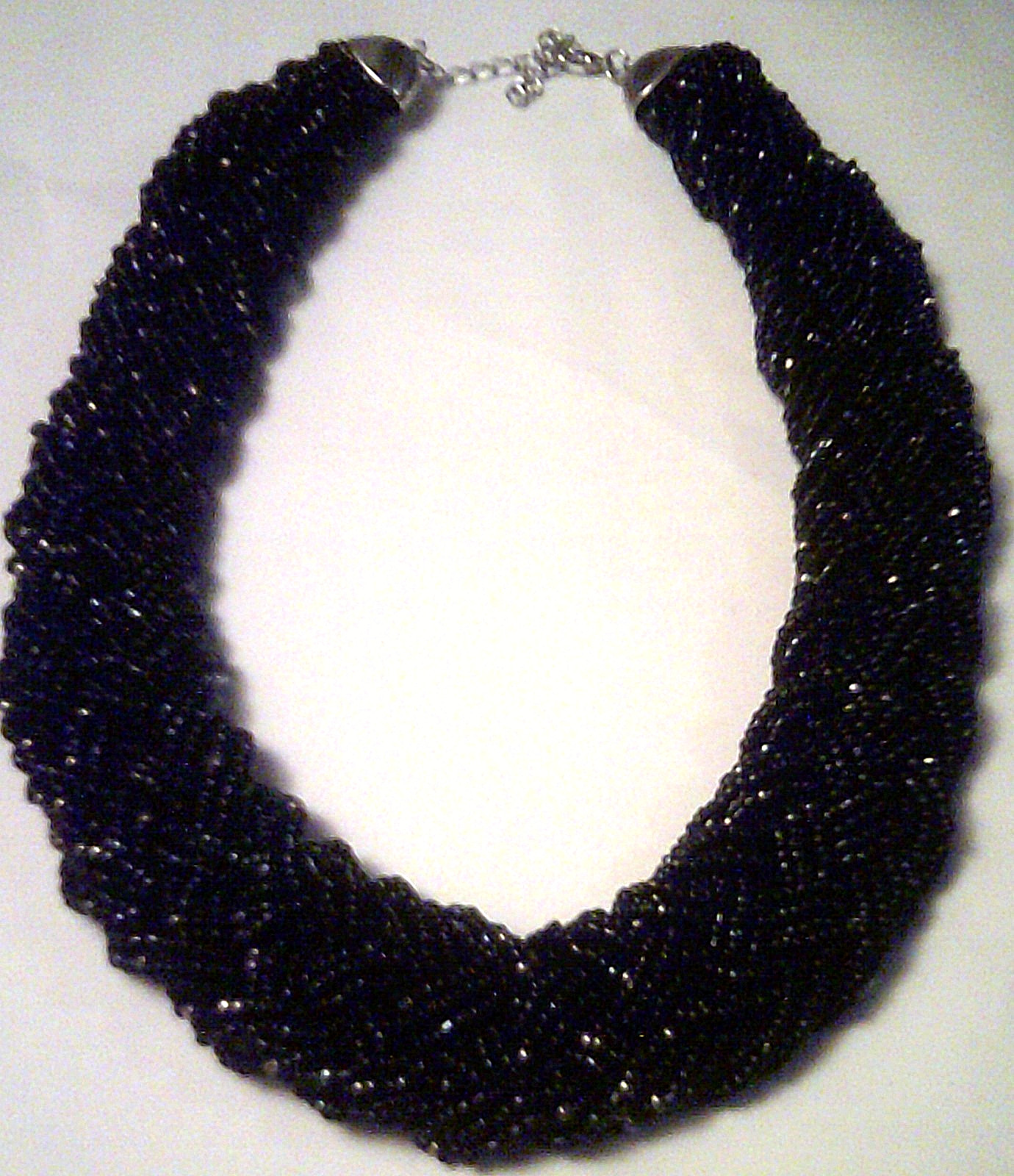 Beaded multiple strand black color necklace New