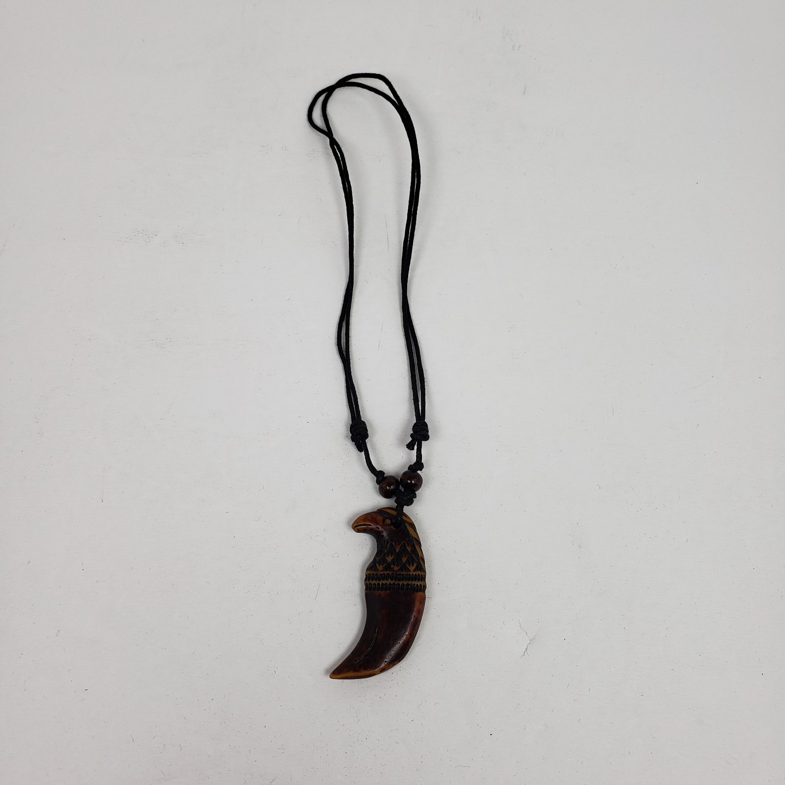 Vintage Adult Fashion Brown Eagle Tooth Tribal Adjustable Pendant Necklace 033