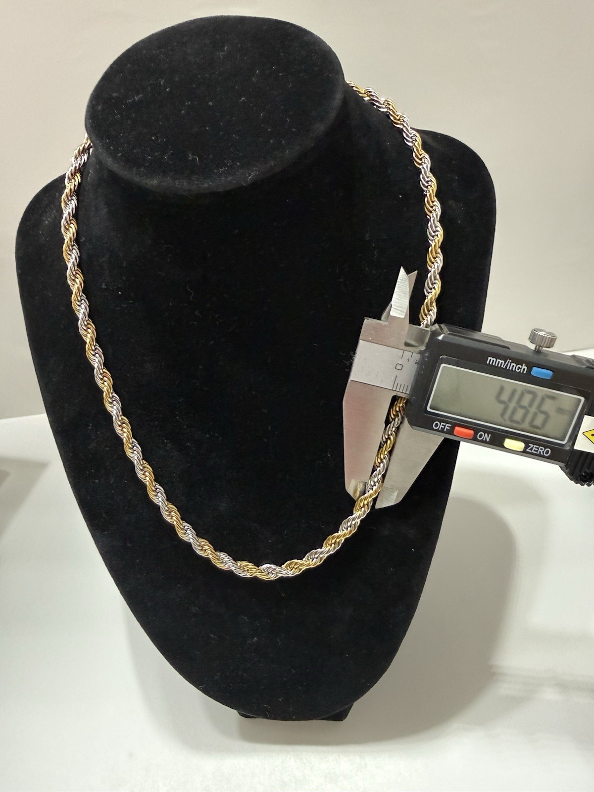18 inch two tone gold and silver plated stailess steel waterproof necklace