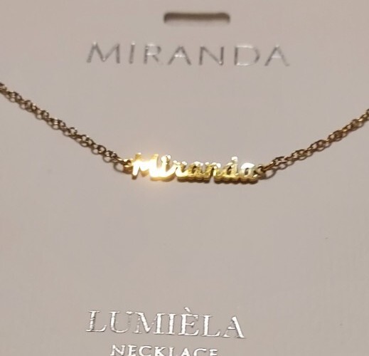 New Lumiela “Miranda” Personalized Necklace Nickel Free Gold Color Inspirational