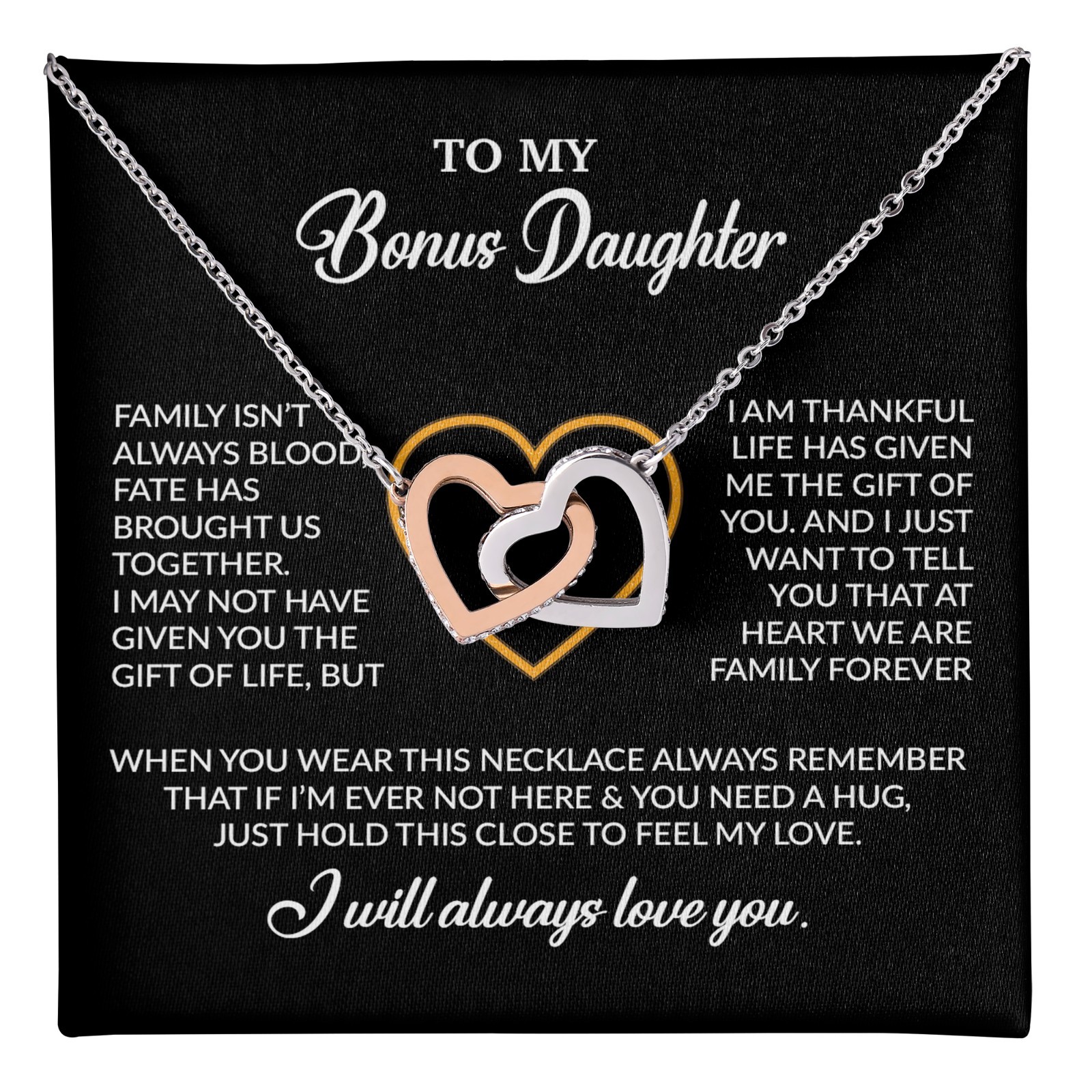 To My Bonus Daughter Necklace, Gift for Bonus Daughter, Step Daughter Birthday