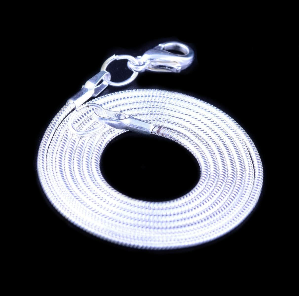 92.5% Silver Snake Chain Necklace – Great for Necklace Charms NEW Various Sizes