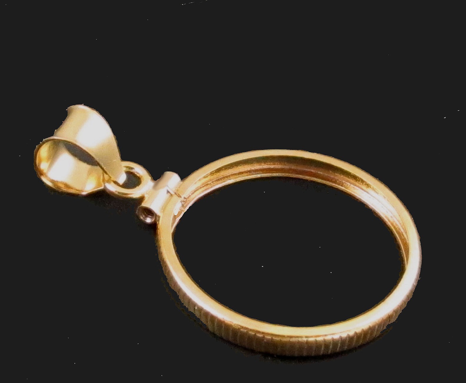 Coin Bezel 1/10 oz American Gold Eagle Reeded Edge 14K Gold Filled Soldered Bail