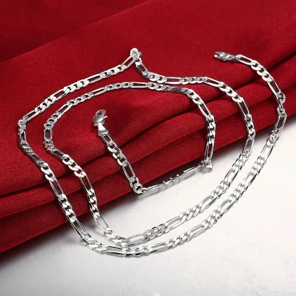 40-75cm 925 sterling Silver 16-30 Inches fine 4MM chain Necklaces for women