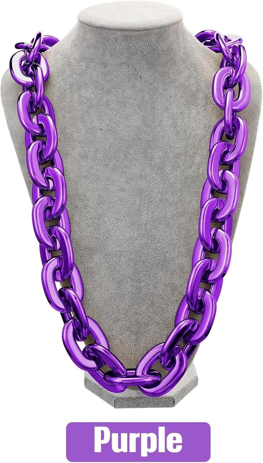 Hip Hop Fashion Big Cuban Link Necklace 32 Inch Plastic Acrylic Chain