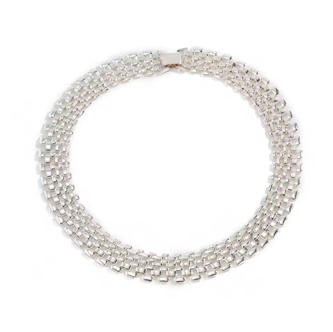Silver Plated Chain Necklace Chocker High Quality