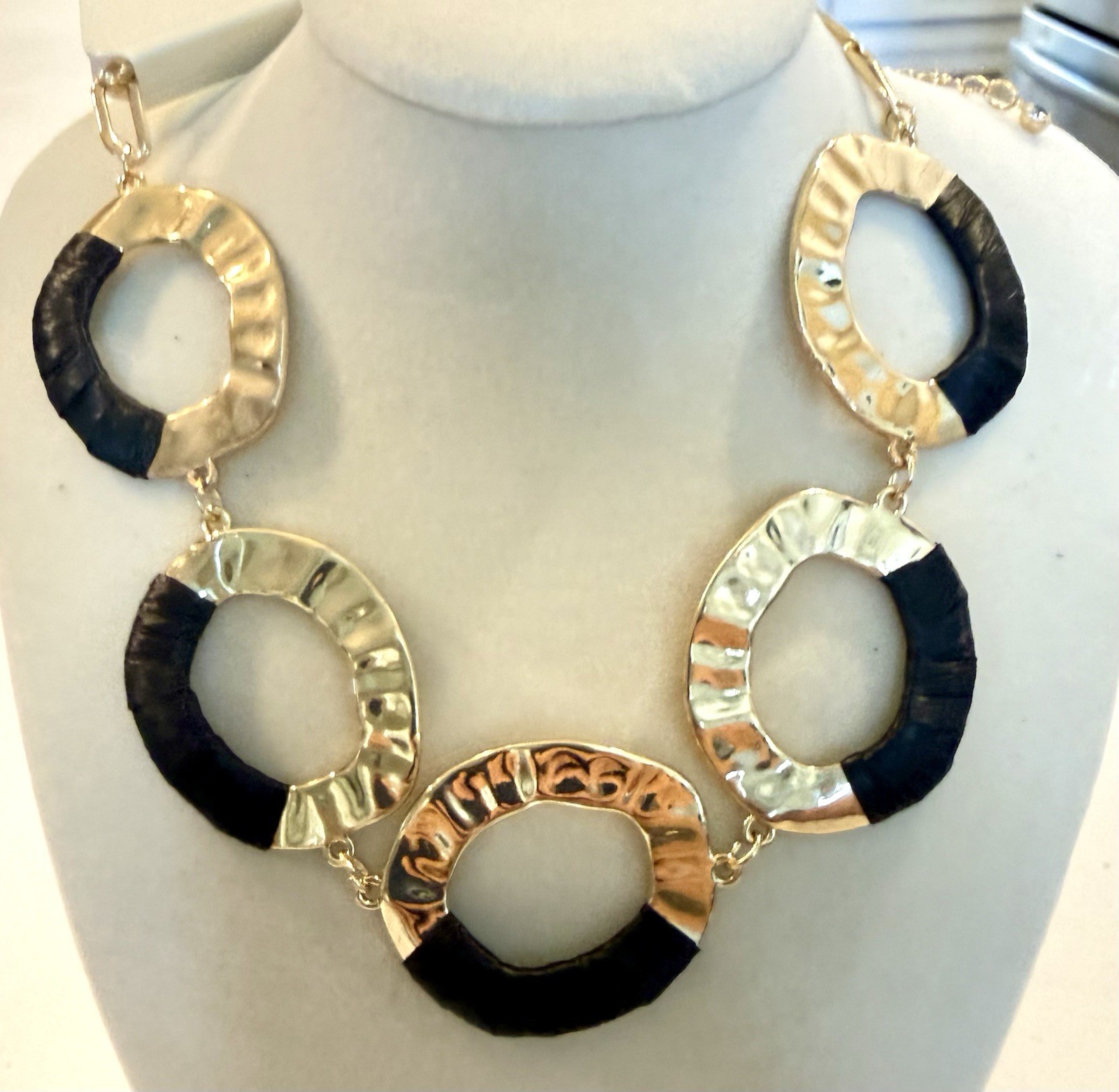 New A New Day Modern Necklace Gold Tone And Geometric Statement