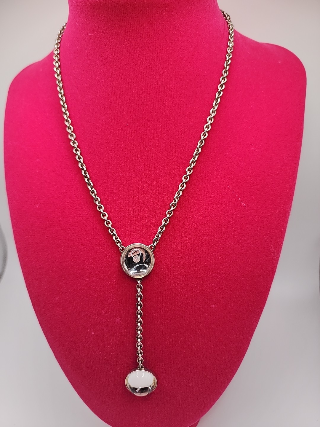 Lalique France Crystal ‘Vibrante’ Necklac in Clear & Silver, 925 Silver Y Style