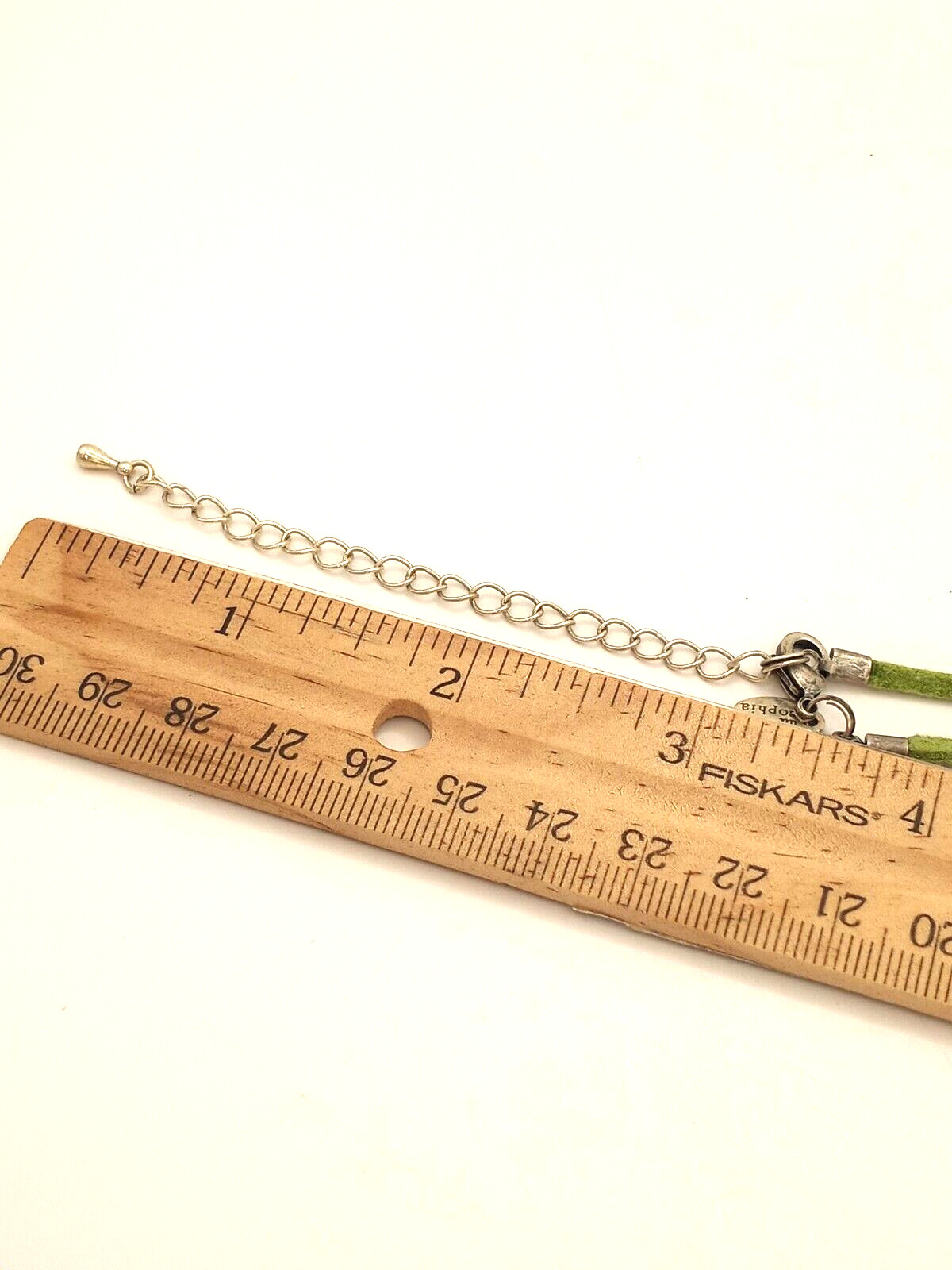 Lia Sophia Mint Julep Rhinestone on a Green Cord &Antiqued Silver Tone Pendant