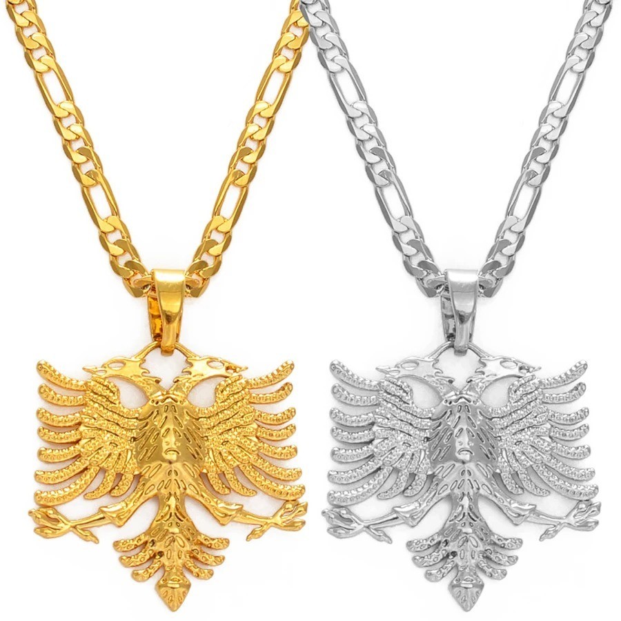 Albania Eagle Pendant Necklace Albanian Jewelry Ethnic Kosovo Silver/gold Color