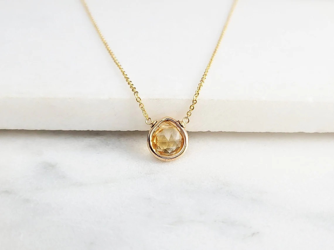 Citrine Necklace, November Birthstone /Handmade Jewelry/ Necklaces
