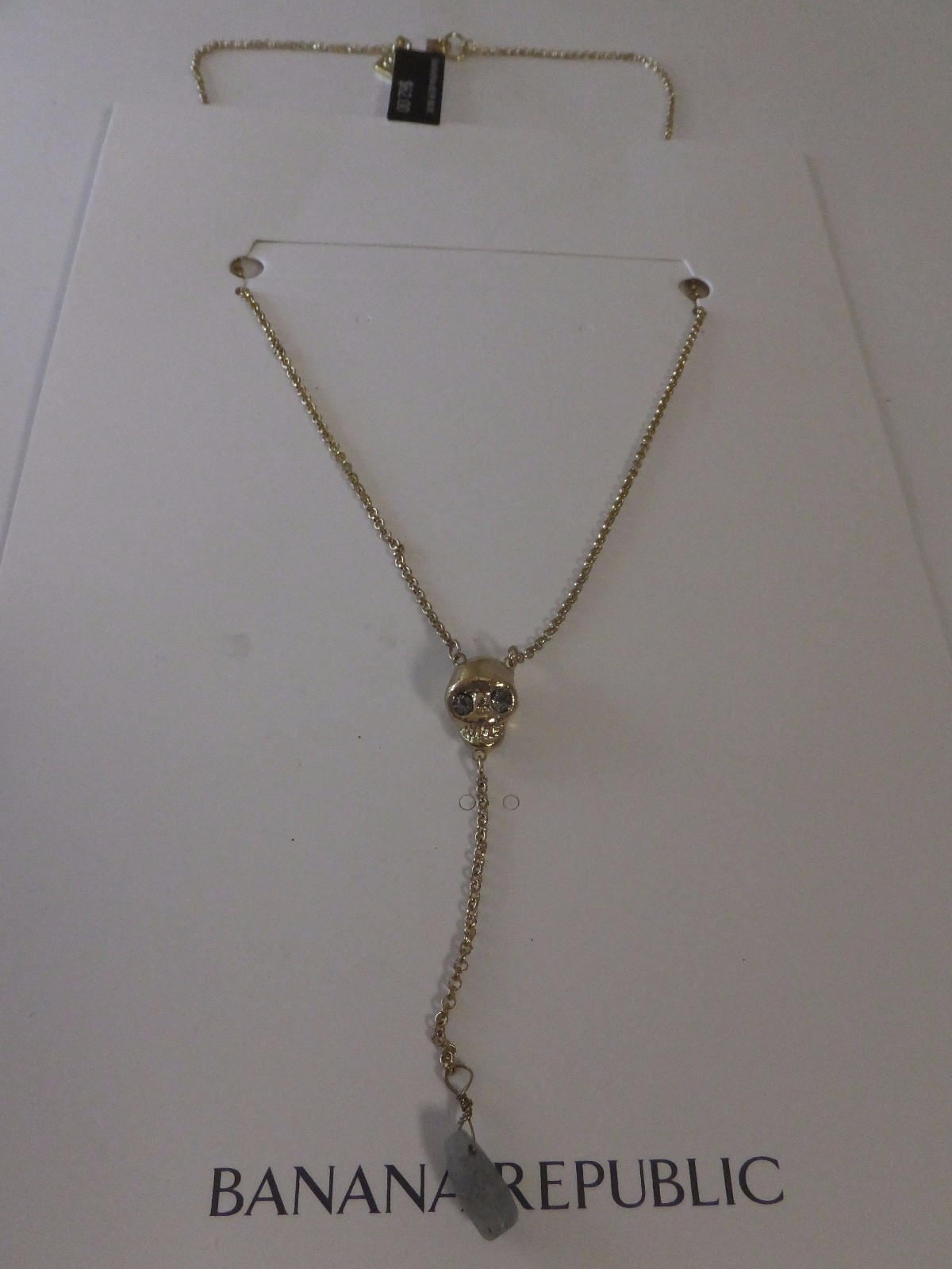 Banana Republic Skull Drop Necklace Size One Size – Gold NWT $62.00