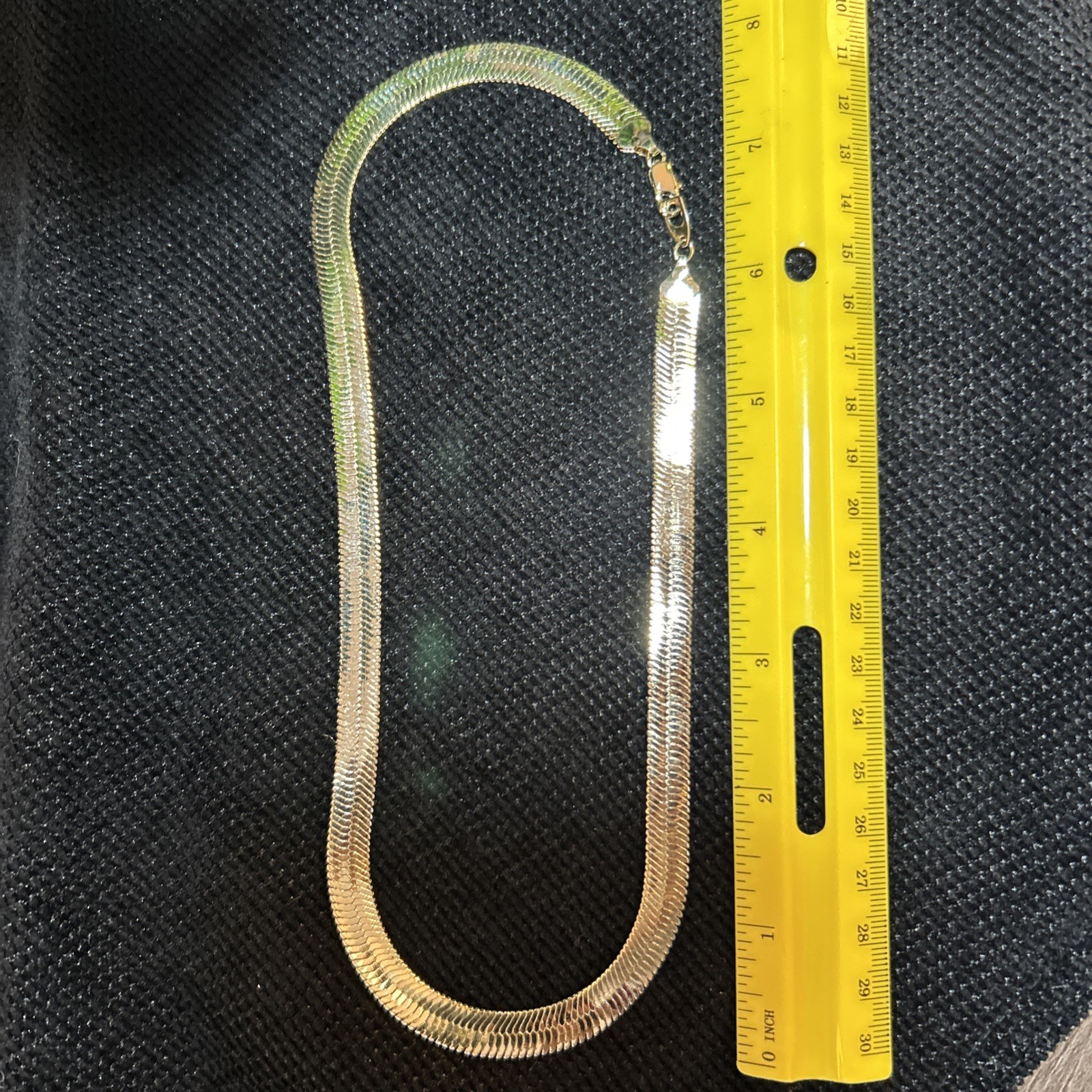 GOLD PLATED 8mm HERRINGBONE 18”Chocker Necklace Chain For Men Or Women