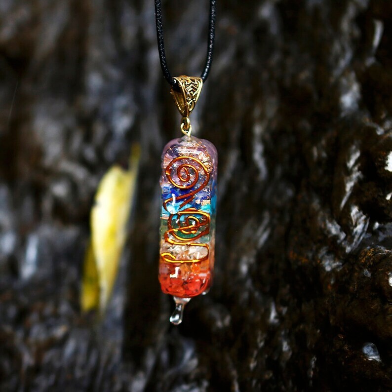 7 Chakra Orgone Pendant Energy Healing EMF Protection Pendant Unisex Necklace