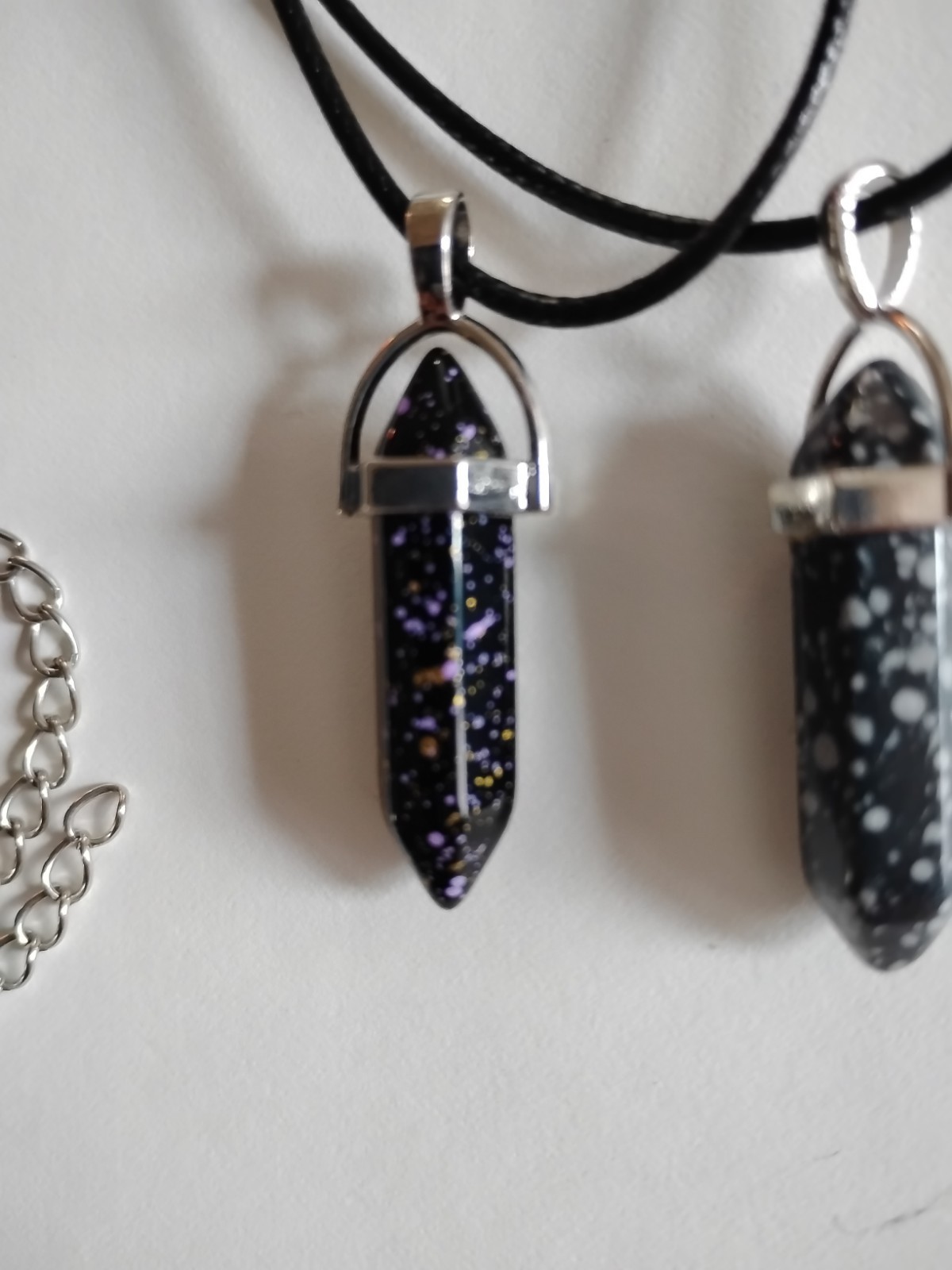 Unbranded Unisex Hexagonal Snowflake Obsidian Dirty Obsidian Pendant Necklaces