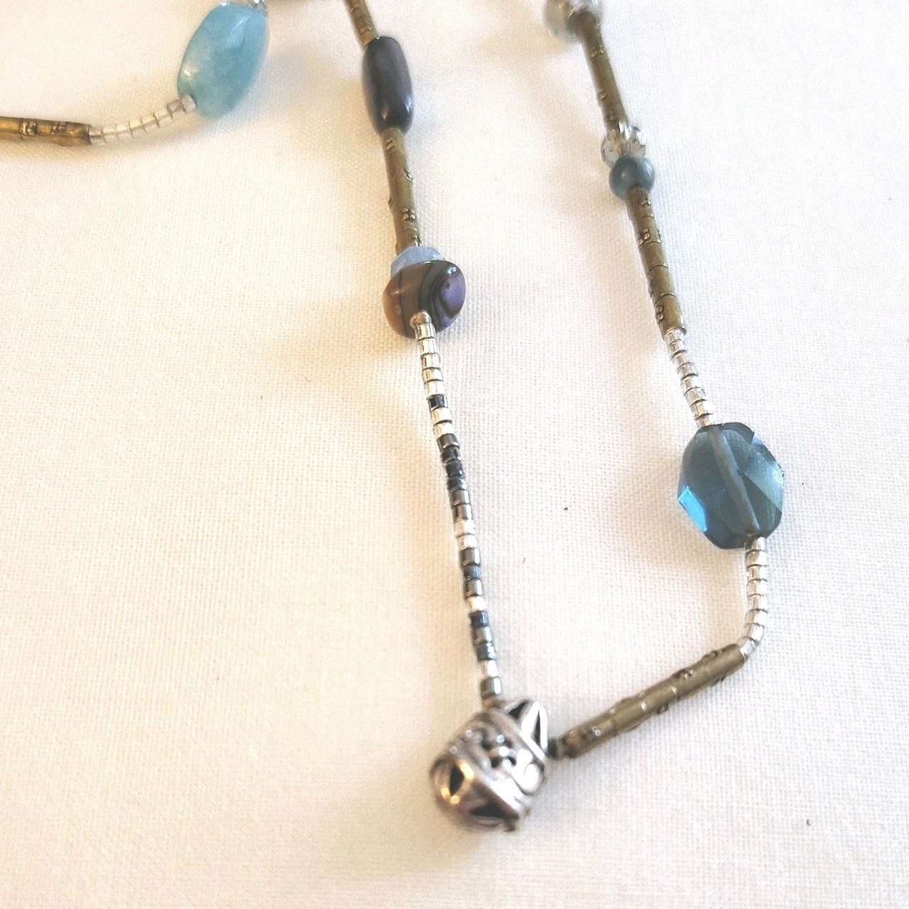 Authentic SILPADA “Olivia” Necklace Sterling Silver Blue Quartz Kyanite 60″