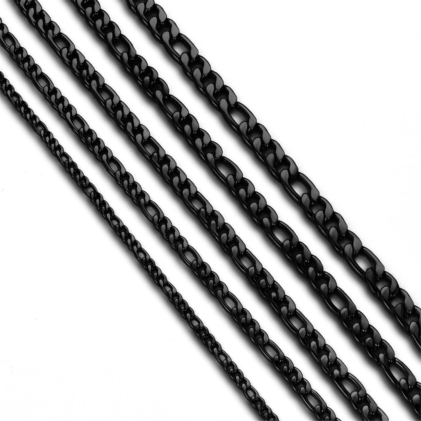 Stainless Steel Black Cuban Curb Chain 16″-24″ Men Choker Necklace 4/5/6.5/7.5mm