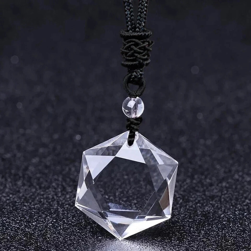 Natural Clear Quartz Hexagon Crystal Pendant for Soul Cleaner Healing Gemstone