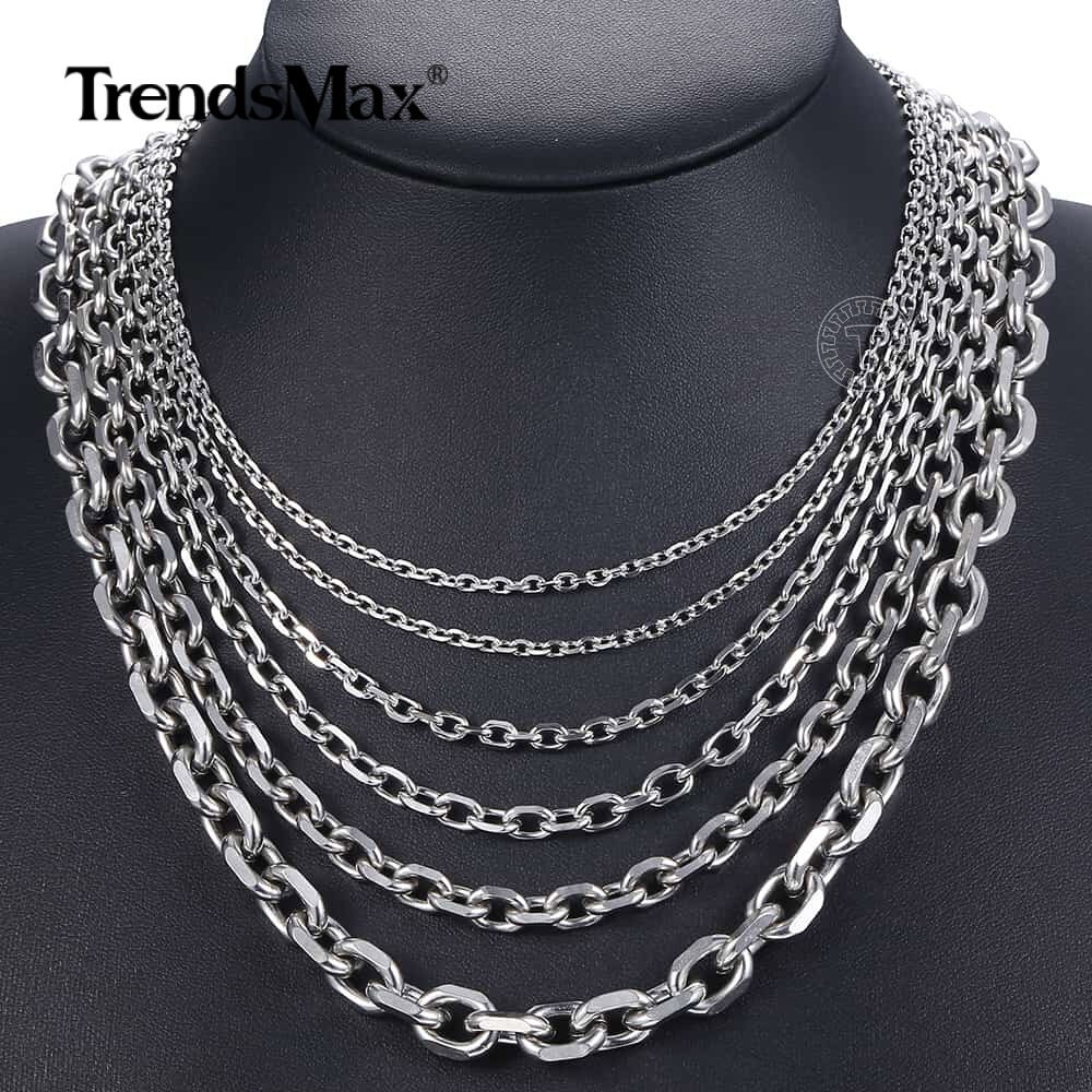 USA Stock 2/3/4mm 18-28″ Stainless Steel Mens Silver Rolo Cable Chain Necklace
