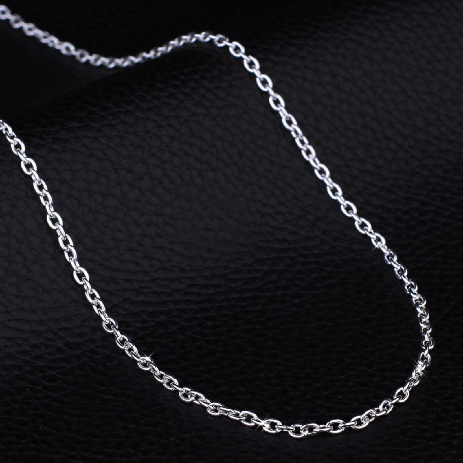 Italian 1mm Fine Link 20 Inch Chain Necklace Sterling Silver