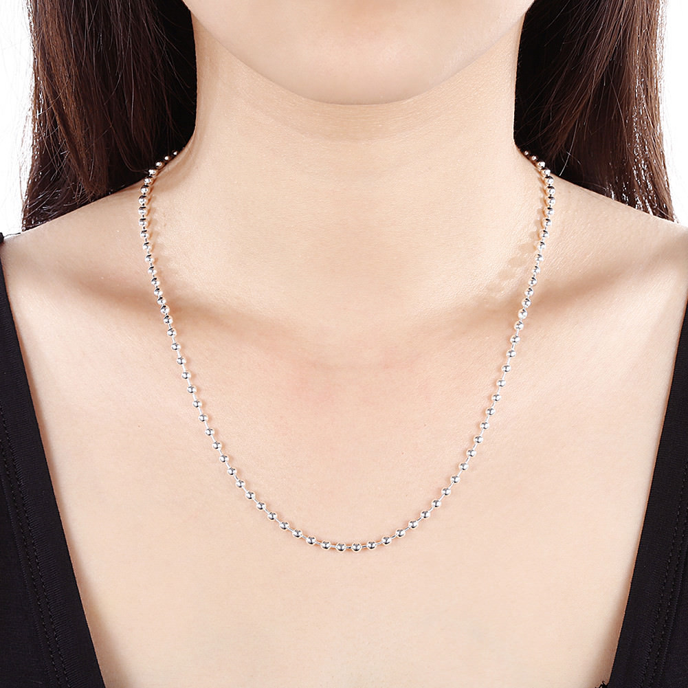 16″-30″ Mens Womens 925 Sterling Silver 2mm Thick Ball Bead Chain Necklace #N171