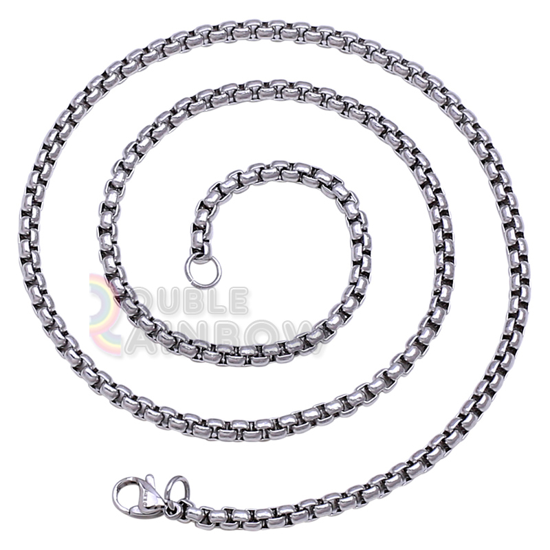 C07 16-36″Men Women stainless steel 3.5mm Rolo Box Necklace Chain link