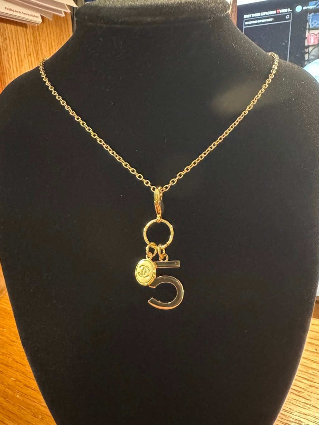 Chanel Gold No. 5 Charm Necklace / Charm – Brand New