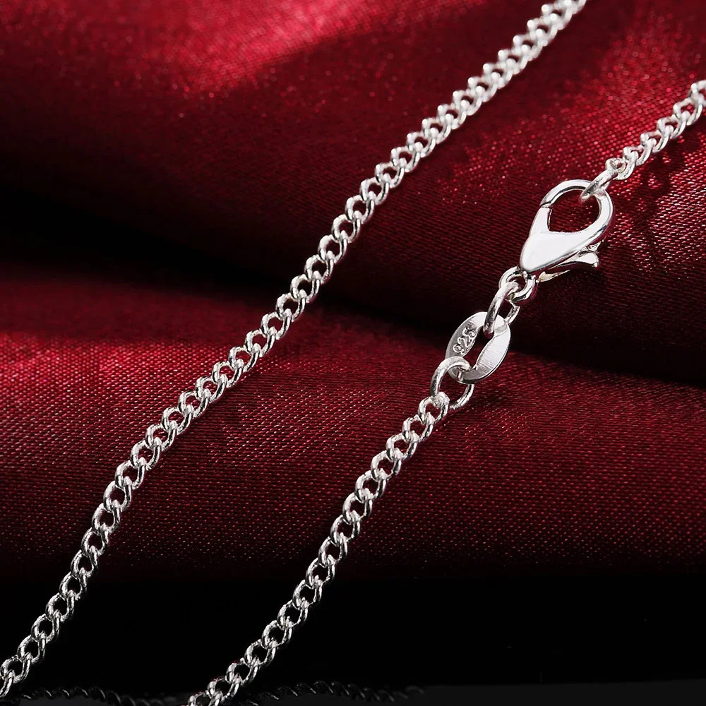 New 925 Sterling Silver Necklace 16/18/20/22/24/26/28/30 Inch 2MM Chain