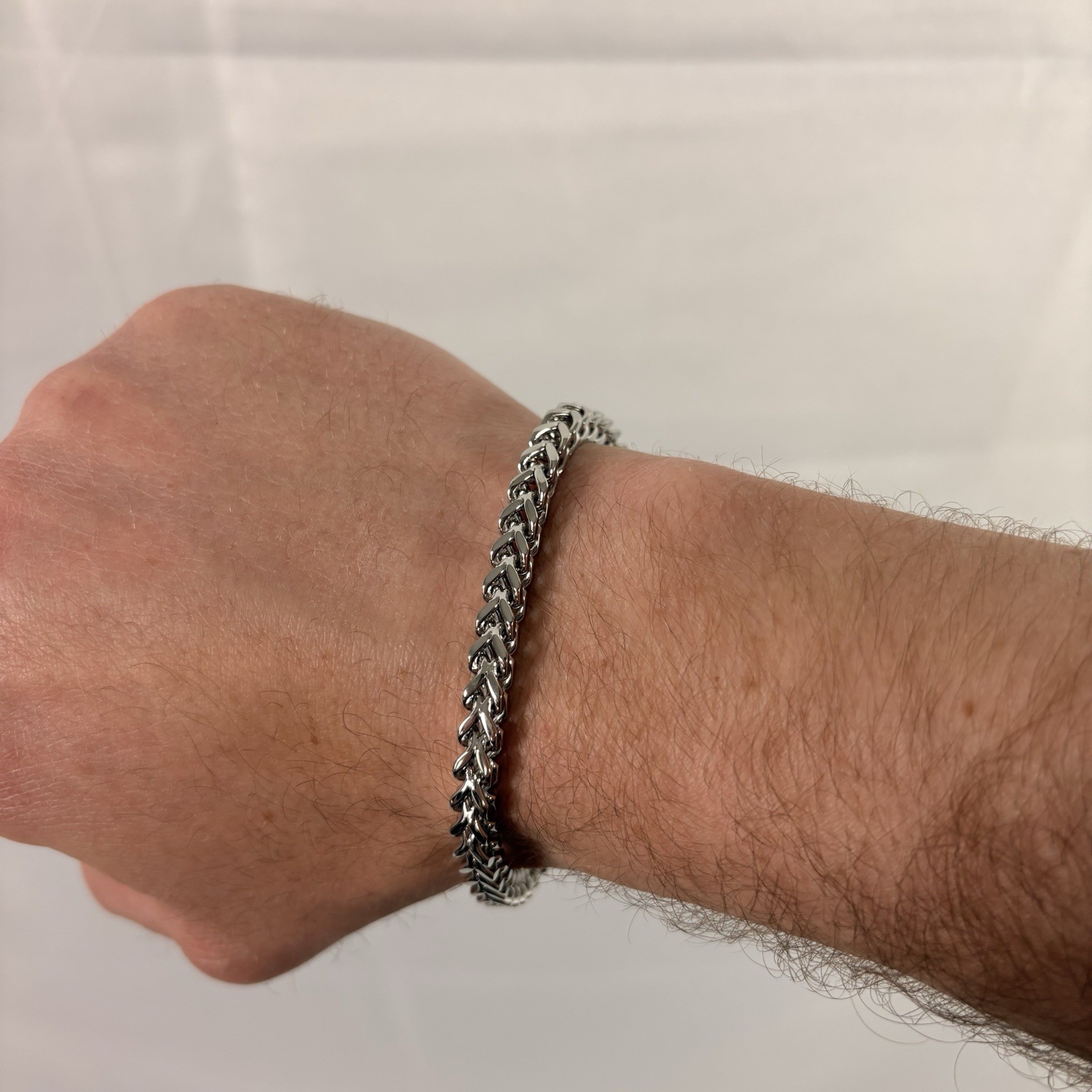 Silver Bracelet Premium 316L Surgical Stainless Steel Franco Bracelet 5mm 7”