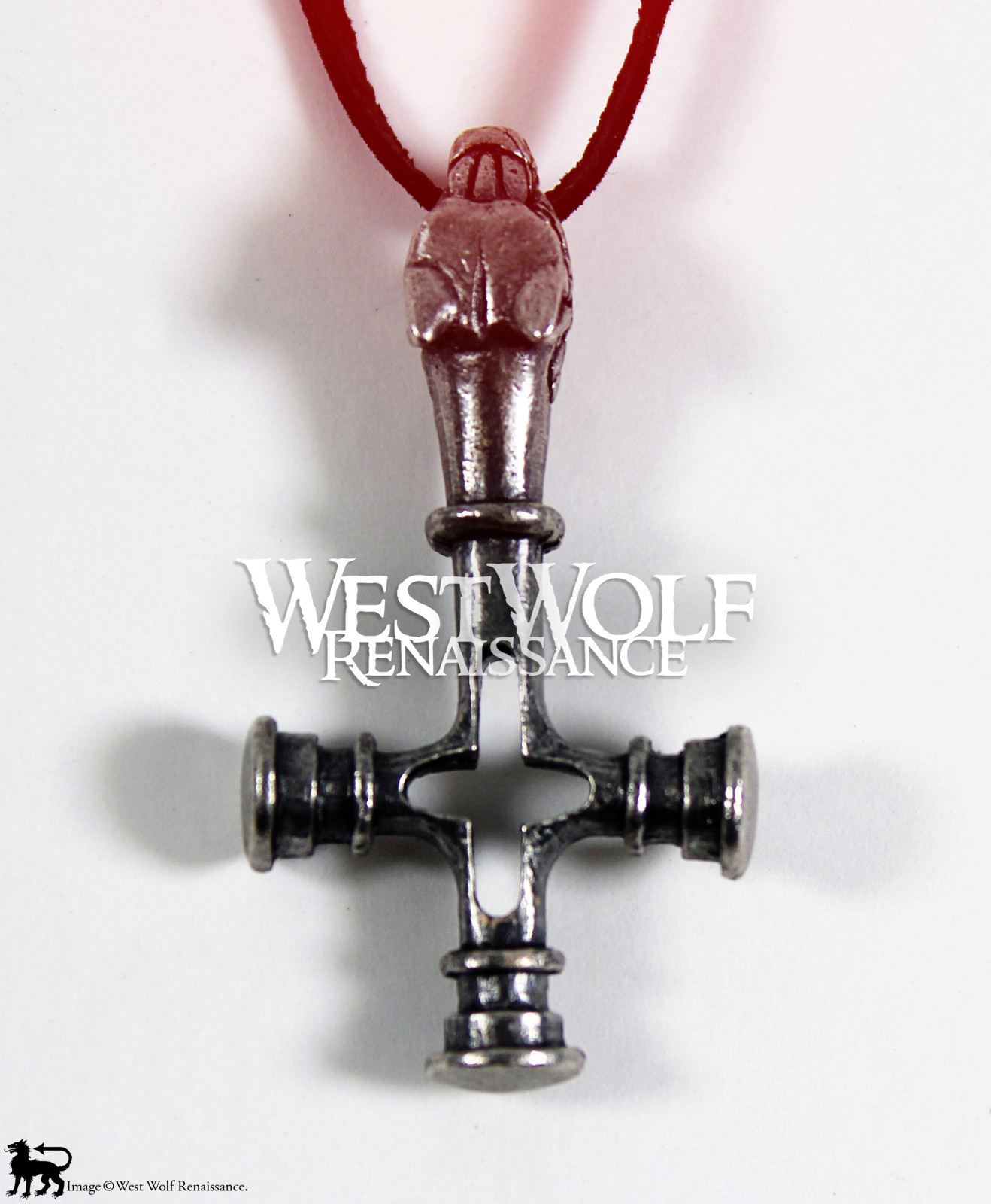 Silver Viking Fenrir Wolf Cross Pendant — Norse/Medieval/Jewelry/Ragnar/Skyrim