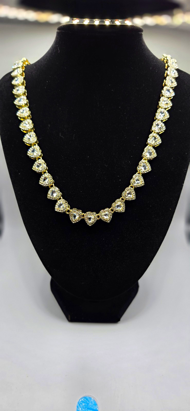 Silver Plated Tennis Necklace Prong Set Round White/Colorless Rhinestones. VVSCZ