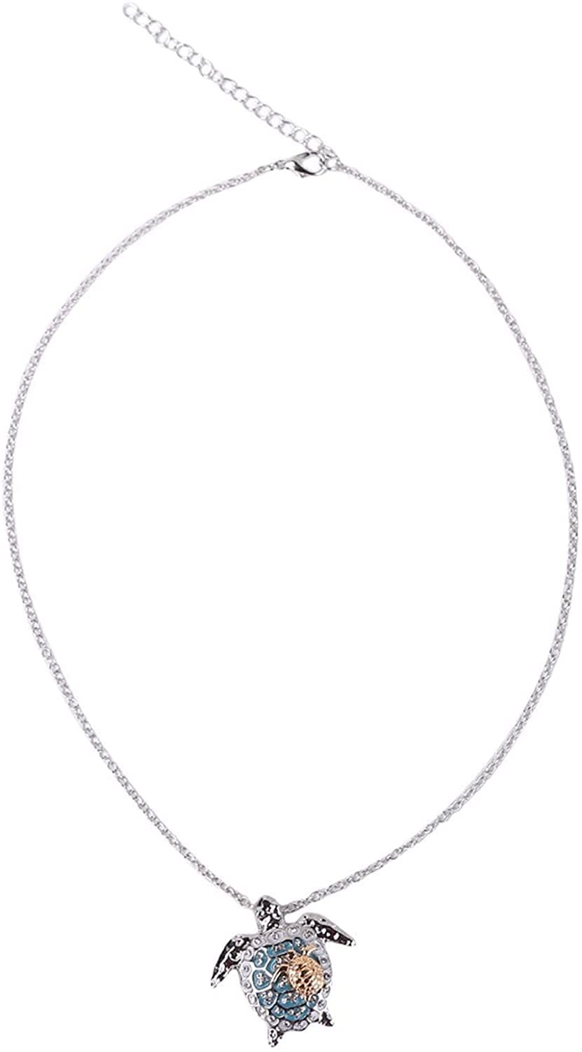 U-M Silver Created Blue Opal Chain Length: 53.5cm, Pendant: 2.5cm x 3cm,