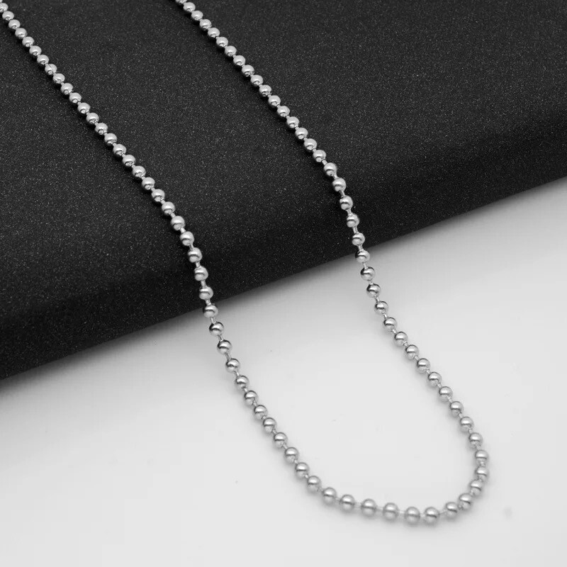 Wholesale 316L Stainless Steel Ball Bead Necklace Chain For Pendants 16″ – 36″